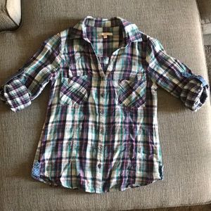 Skies Are Blue Plaid Button Down